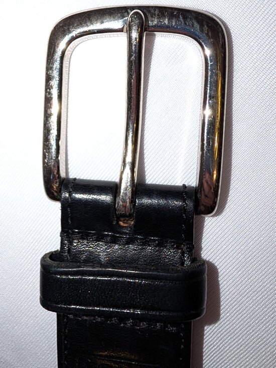 Coach | Unisex Black Braided Leather Belt with Silver Buckle | Size 32\